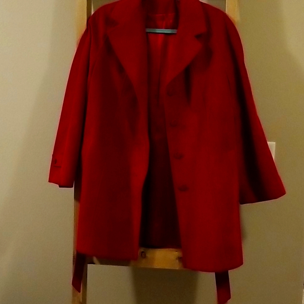 Suede belted pea coat